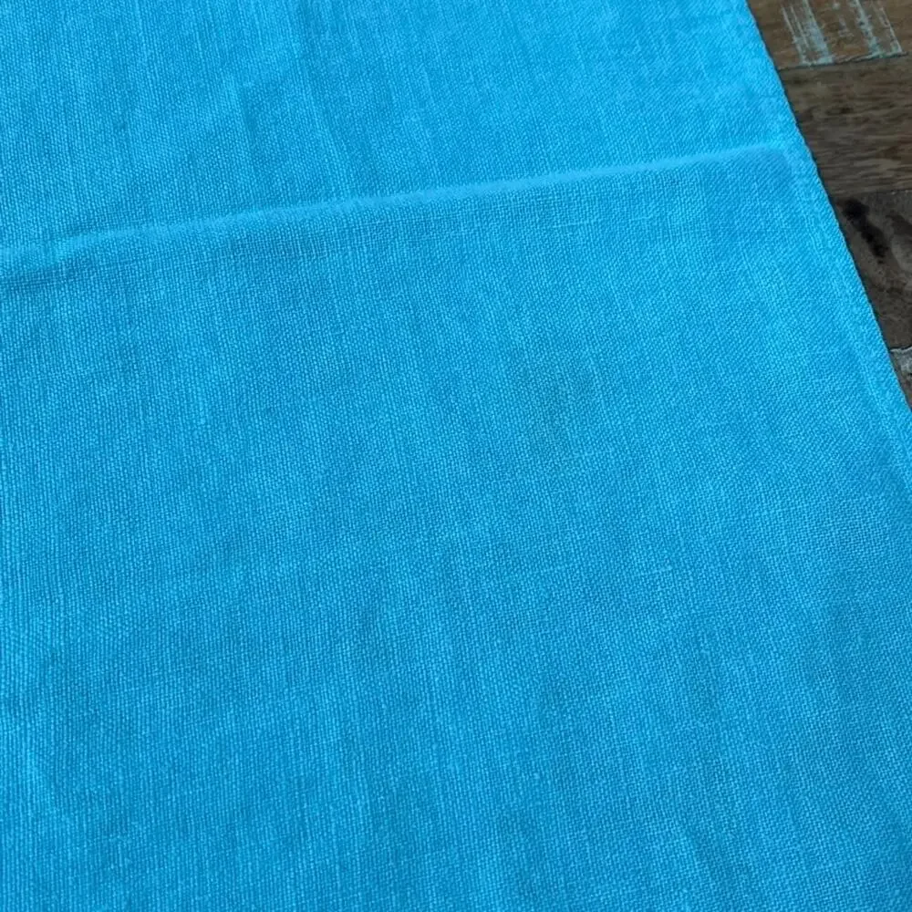 Teal Blue Linen Tablecloth 48
